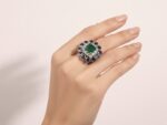 Adjustable Ring with Blue & Green Round Zircons - Image 2