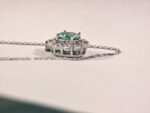 Emerald Glow Halo Pendant Necklace - Image 3