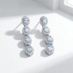 natural aquamarine gemstone stainless steel earrings for women in pakistan by dango