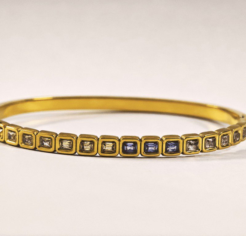multi color Zircon Gold-Plated steel Bangle for women in Pakistan by dango