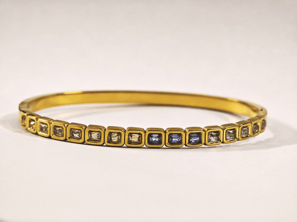 bangle2 multi color Zircon Gold-Plated steel Bangle for women in Pakistan by dango
