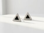 black 925 sterling silver stud earrings in pakistan by dango