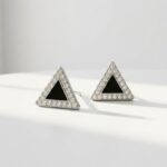 black 925 sterling silver stud earrings in pakistan by dango