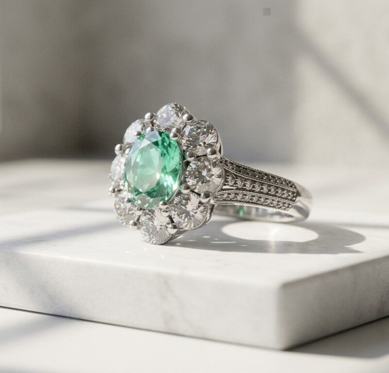green Adjustable Ring for women in Pakistan by dango