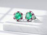 green zircon clip on stud earrings for women in pakistan by dango