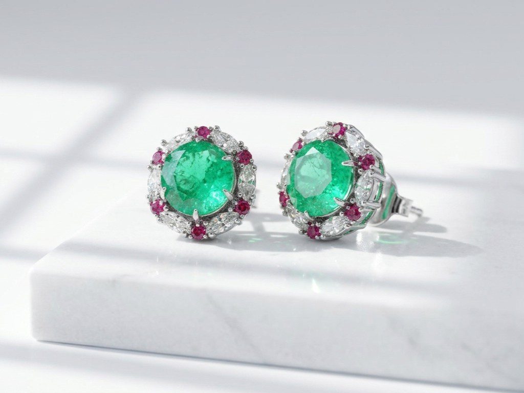 clipon studs pakistan green zircon clip on stud earrings for women in pakistan by dango