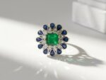 statement blue and green zircon Adjustable Ring for women in Pakistan by dango