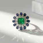 statement blue and green zircon Adjustable Ring for women in Pakistan by dango