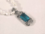 Natural Pearl & Blue Crystal Pendant Set - Image 3
