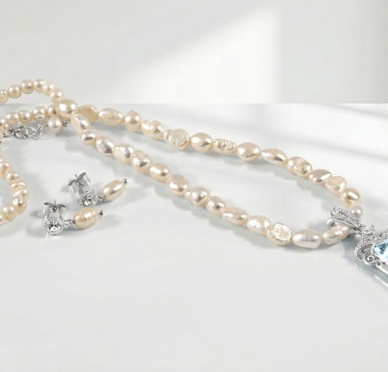 natural pearl set for women in pakistan