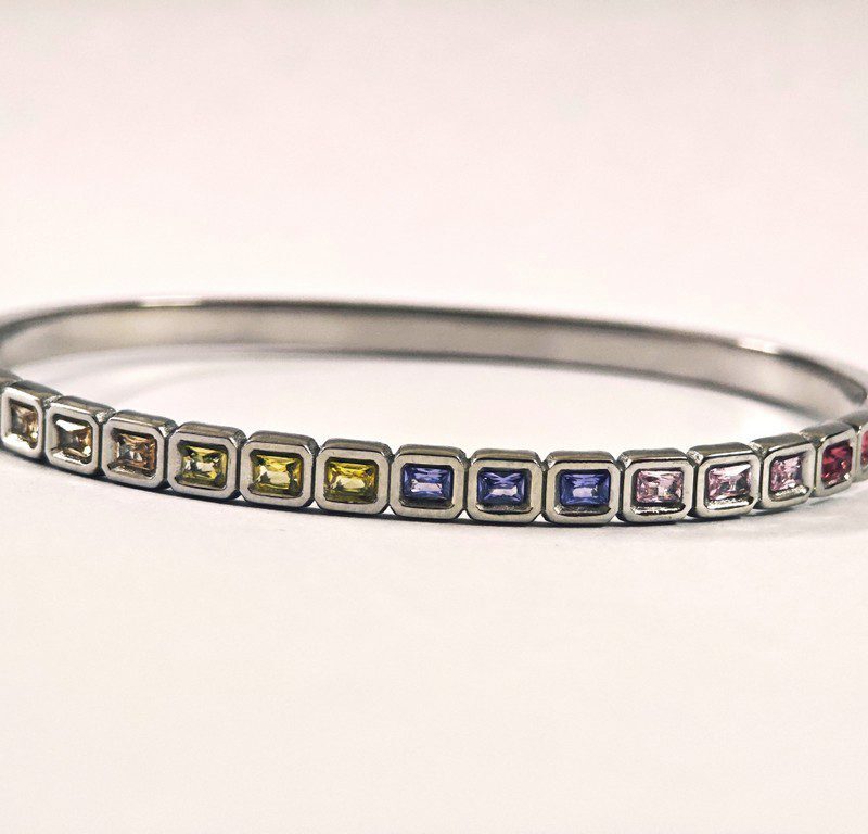 Zircon Stainless Steel tarnish free Bangle for women in Pakistan by dango
