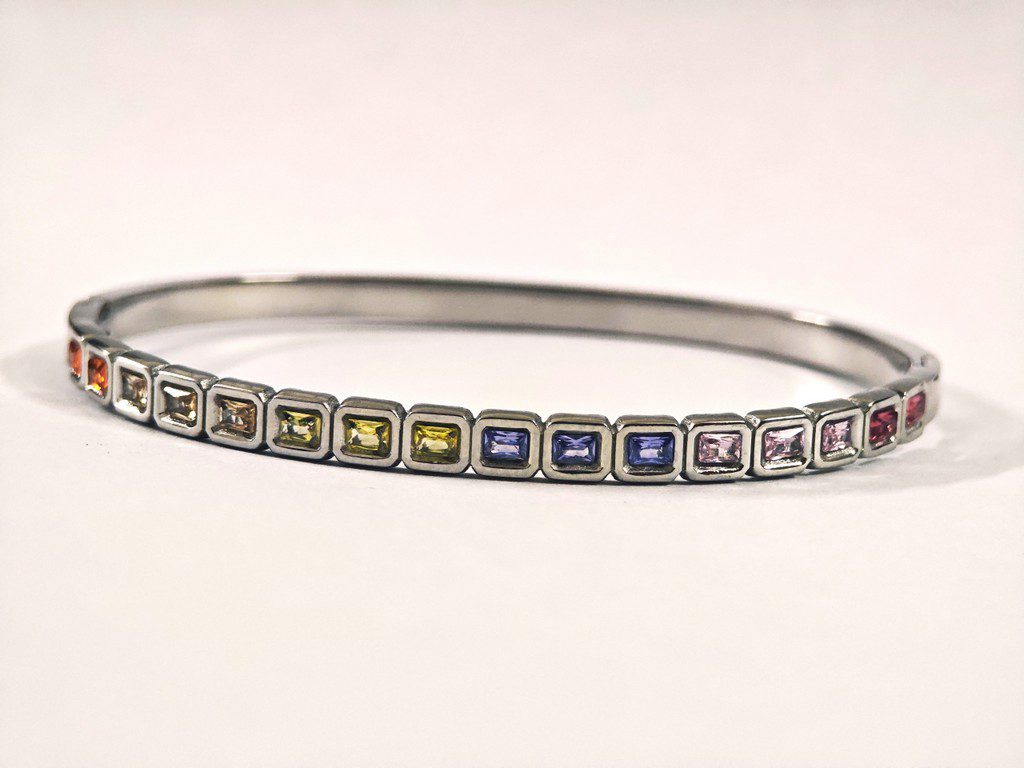 silver bangle1 Zircon Stainless Steel tarnish free Bangle for women in Pakistan by dango