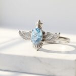 natural Blue Topaz gemstone silver plated Ring for women in Pakistan by dango