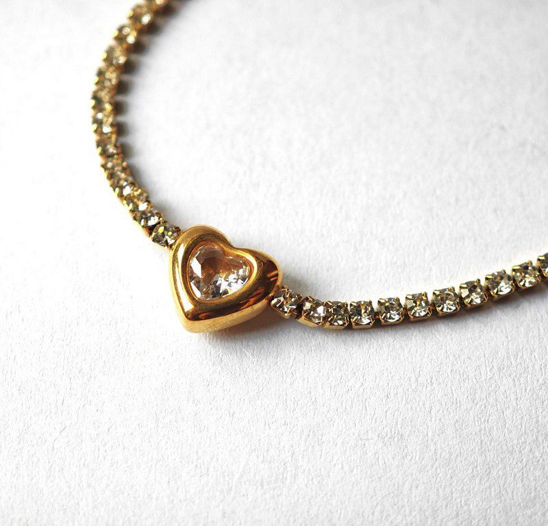Heart Zircon gold plated stainless steel Bracelet for women in Pakistan by dango
