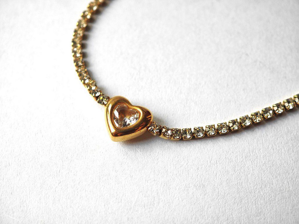 HEART BRACELET Heart Zircon gold plated stainless steel Bracelet for women in Pakistan by dango