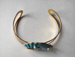 Blue Enamel Shell Bangle (PVD Gold Plated) - Image 4