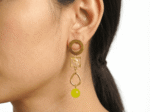 Natural Jade Asymmetric Drop Earrings - Image 2