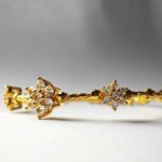 floral zircon gold plated silver bangle for women in pakistan by dango