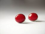 Natural Red Agate gemstone Stud Earrings for women in Pakistan by dango