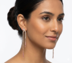 Blush Spark Rhinestone Dangle Earrings - Image 2