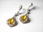 Noor-e-Zard Zircon Drop Earrings - Image 2