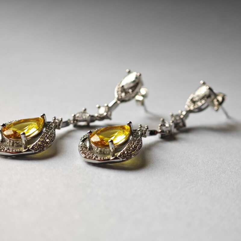 Yellow Zircon Earrings for women in Pakistan by dango