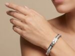 Emerald Cut Zircon Bangle – Stainless Steel - Image 2