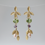 natural agate gemstone gold plated stainless steel earrings for women in pakistan