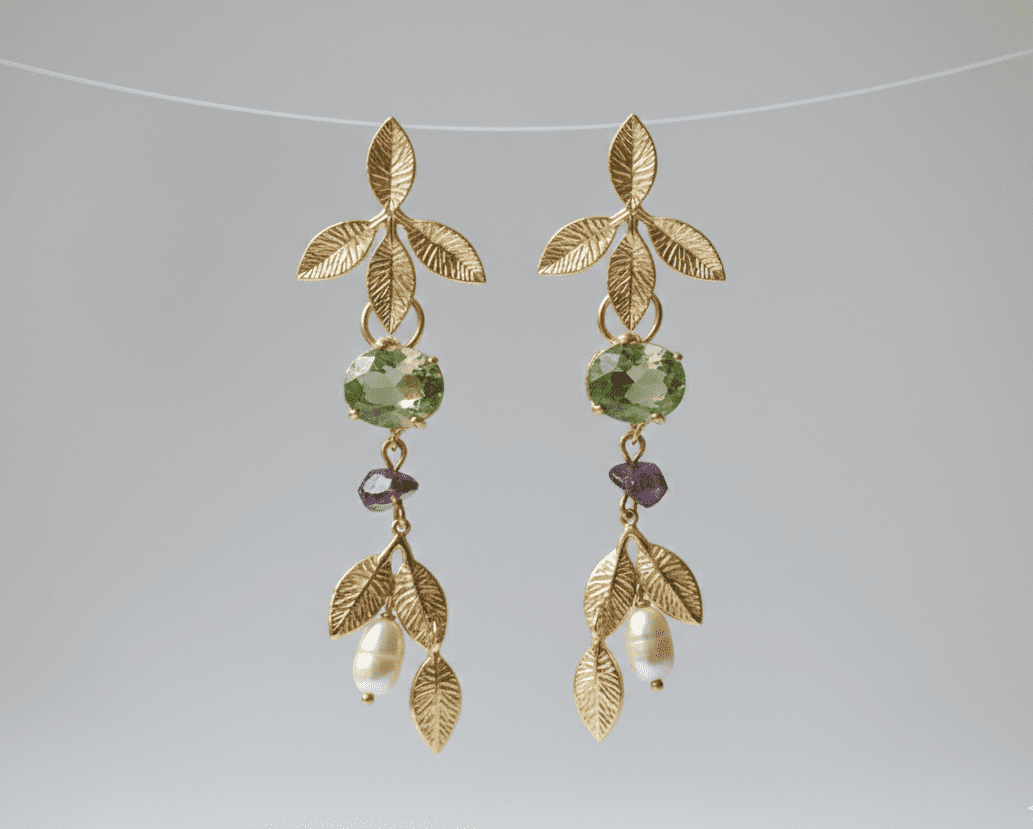 earrings pakistan natural agate gemstone gold plated stainless steel earrings for women in pakistan