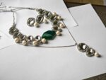 natural green agate and pearls kundan choker set for women in pakistan by dango