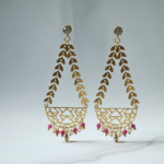 natural tourmaline gold plated stainless steel ethnic earrings for women in pakistan