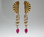 natural ruby gold plated stainless steel earrings for women in pakistan