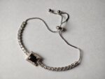 Black Square Zircon Adjustable Bracelet - Image 3