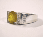 Yellow Topaz Silver Ring with Zircon Side Stones - Image 6