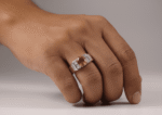 Yellow Topaz Silver Ring with Zircon Side Stones - Image 3
