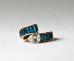 blue zircon gold plated stainless steel ring for women in pakistan by dango