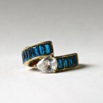blue zircon gold plated stainless steel ring for women in pakistan by dango