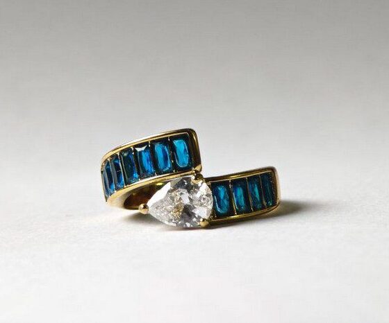 gold plated rings pakistan blue zircon gold plated stainless steel ring for women in pakistan by dango