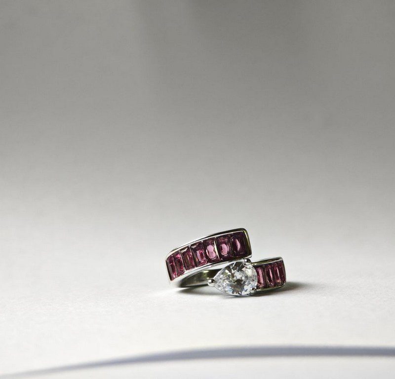 red zircon stainless steel ring for women in pakistan by dango
