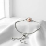 stainless steel moon bracelet with baroque pearl in pakistan by dango