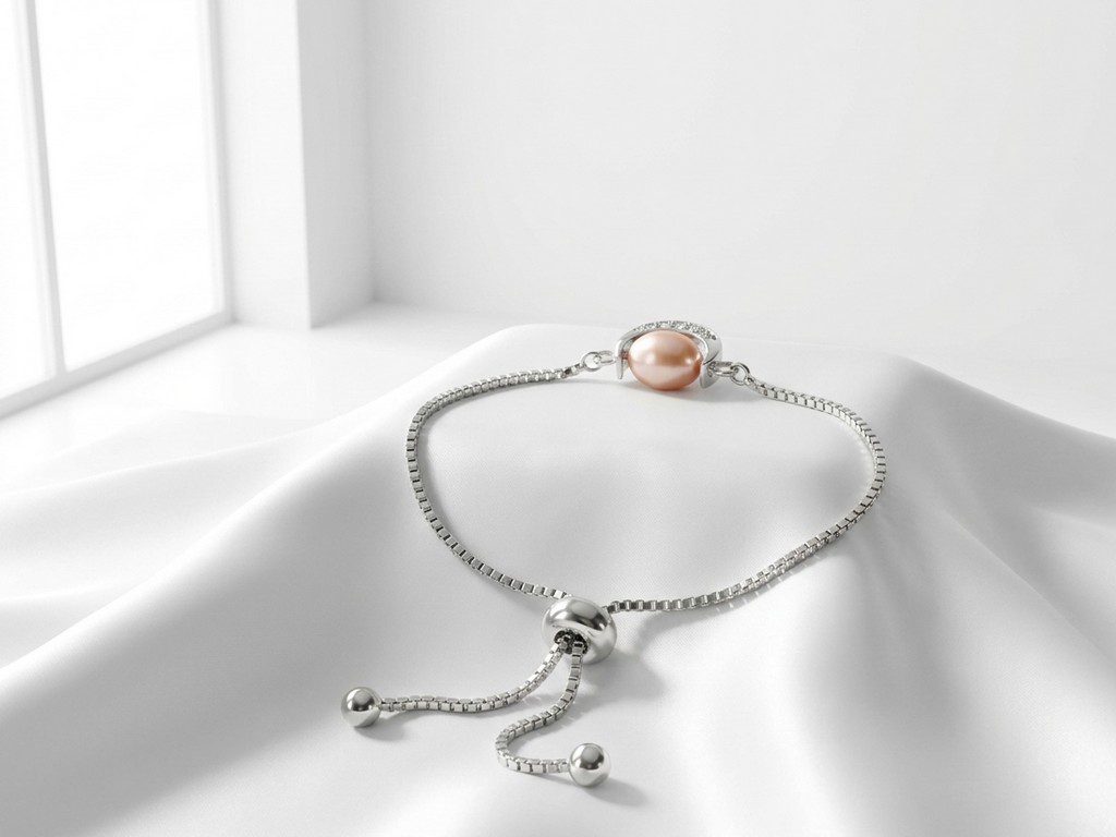 noor crescent bracelet stainless steel moon bracelet with baroque pearl in pakistan by dango
