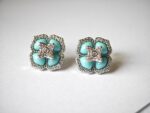 Turquoise Zircon Stud Earrings Pakistan by dango