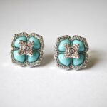 Turquoise Zircon Stud Earrings Pakistan by dango