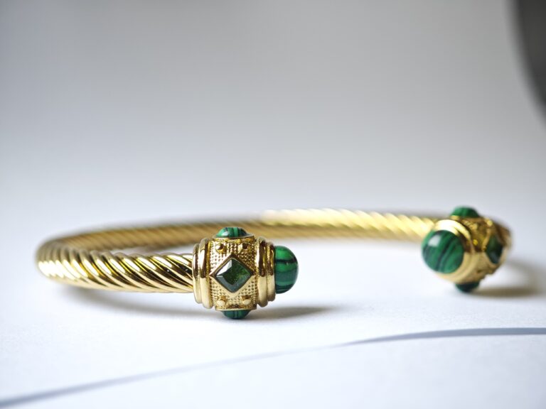 malachite gold plated bangle Pakistan by dango