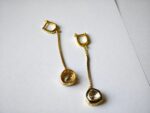 Dango Mehr Gold Plated Stainless Steel Kundan Dangle Earrings for Women, Dark Green Enamel, Fusion Style, 2 Inch - Image 3