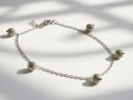 Payal silver filigree ball charm anklet — stainless steel chain with oxidised silver charms, handmade anklet by Dango Pakistan
