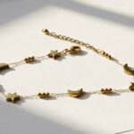 Sitaara celestial moon and star bracelet — gold plated chain with crescent moon and star charms, Meraki collection by Dango Pakistan