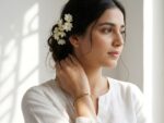 Sitaara moon star bracelet worn — gold celestial charm bracelet adjustable, Dango Meraki collection COD Pakistan