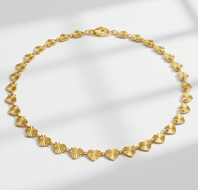 Gold Plated Hearts Necklace for women Pakistan by dango
