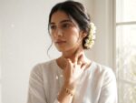 Rang green charm bracelet worn on wrist — zircon dangle bracelet gold plated, Dango Meraki collection COD Pakistan